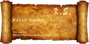 Kálló Sándor névjegykártya